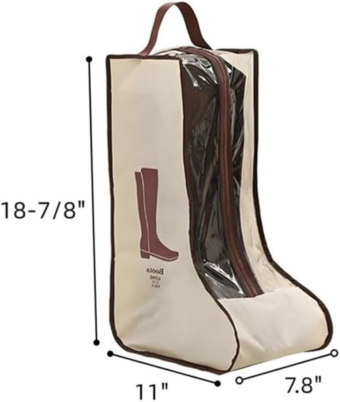 Portable 2 Pack Boots Storage,Tall Boots Storage/Protector Bag | Beige Portable waterproof storage bags are used for travel storage,under the bed,wardrobe,shoe cabinet and other home storage