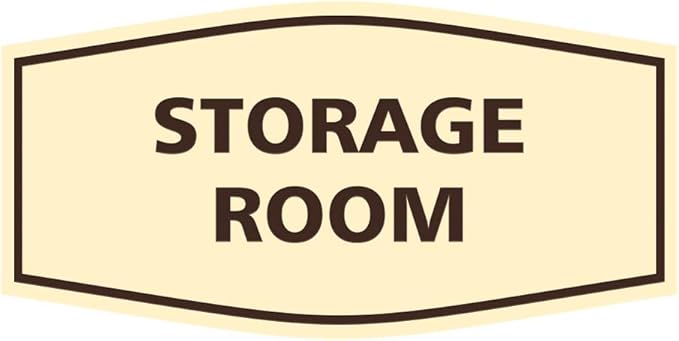 Signs ByLITA Fancy Storage Room Sign (Ivory/Dark Brown) - Medium 5 Pack