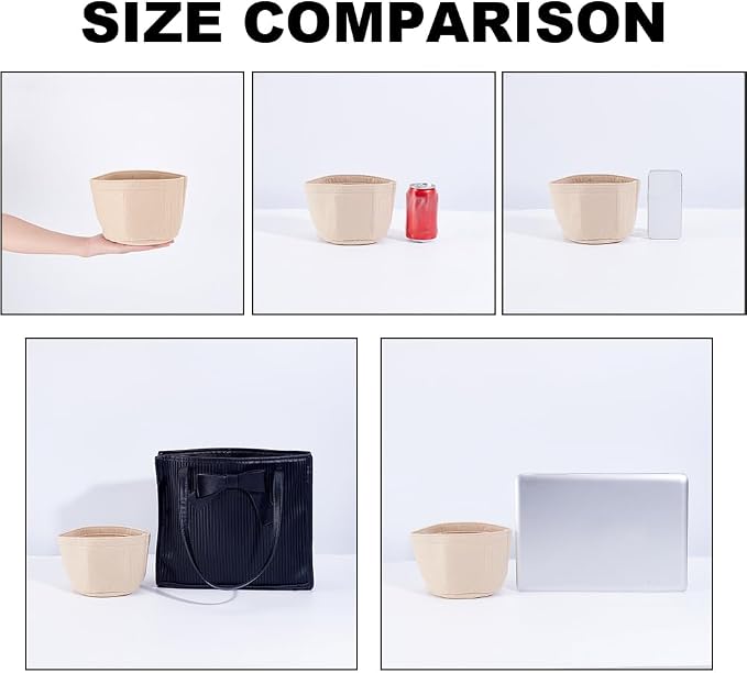 WADORN Felt Purse Organizer Insert, Black (Round, 5.1x4.65in) Materials, Efficient Storage, Practical Design, for LV Cannes & Other Bucket Bags