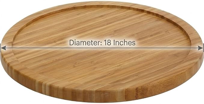 YBM HOME Bamboo Lazy Susan Single Turntable (18", 6)