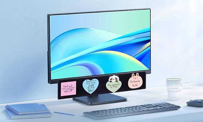 2 Pack Black Monitor Memo Board Top Mount,18" Monitor Sticky Note Holder,Sticky Boards,Message Board for Computer Monitors