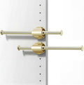 INMAKER Valet Rod for Closet Slide out | Pull out to 9.5" Hanger Rod for ≥12" Deep Closet, Polished Gold, 2 Pack