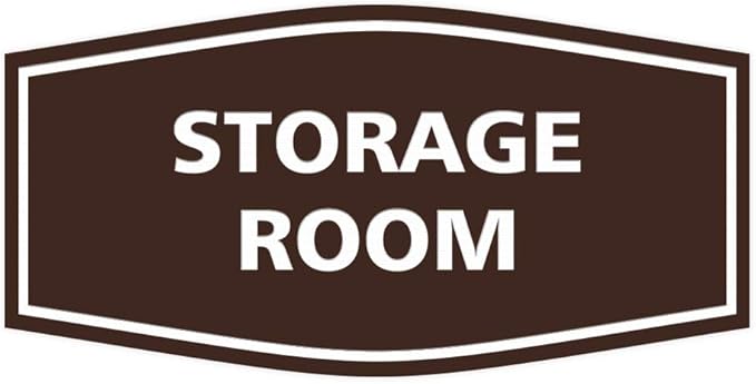 Signs ByLITA Fancy Storage Room Sign (Dark Brown) - Small 2 Pack