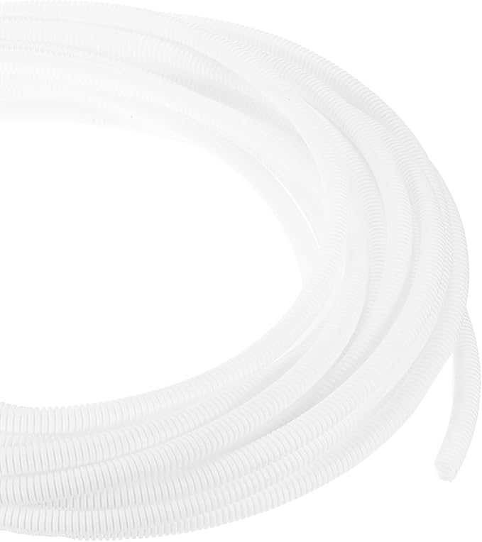 DMiotech 50ft Wire Loom Split Tubing 1/2 Inch(12.7 Mm) ID, Cord Protectors from Pet Flexible Conduit Cable Management for Office, Home, Garden, White