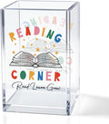 Reading Corner Acrylic Cosmetic Holder, Funny Desk Organizer for Book Lover Bookish Bookworms Readers, Library Classroom Café Desk Decoration, Pen Holder Gifts For Women Men Friends