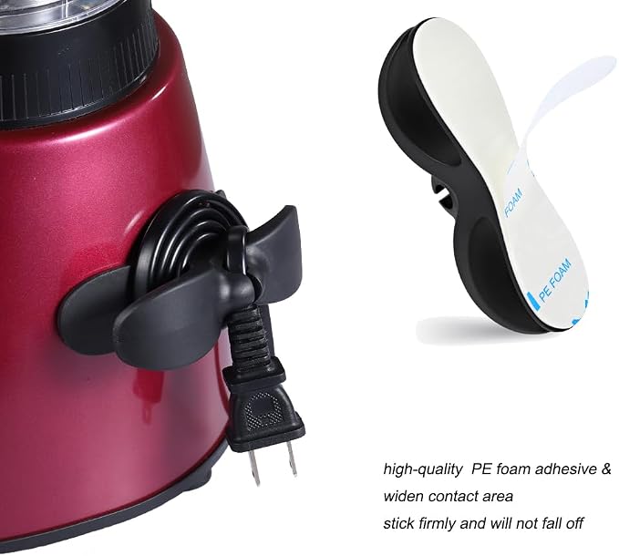 SisBroo Cord Organizer for Appliances, 10PCS Kitchen Appliance Cord Winder Cable Organizer, Cord Holder Cord Wrapper for Appliances Stick on Pressure Cooker, Mixer, Blender, Coffee Maker, Air Fryer