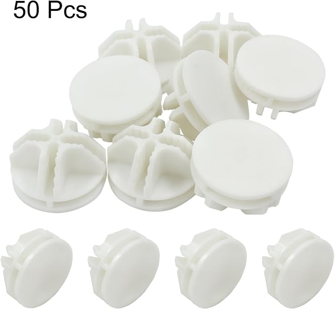 50 Pcs Wire Cube Connectors for Modular Storage Shelving (White) | Durable ABS Plastic, 8-Slot Multi-Directional Design, Fits 3.5mm Panels, Reusable Connectors, for Wire Cube Shelving