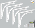 Classic White Heavy Duty Shelf Brackets 8 inch by Balin Designs – L Bracket, Wall Mounted Support, Shelving Metal Bracket, Decorative Shelf Brackets, with Hardware Included, Set of 4