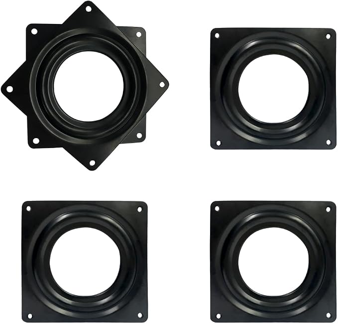 3" Black Lazy Susan Turntable, 200-lb Heavy Duty Steel Ball Bearing Rotating Tray Swivel Plate Cabinet Low Profile for Dining Table, Stool Chair, Pantry, Organizer