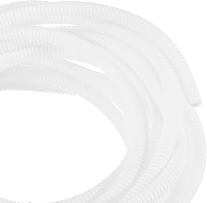 DMiotech 25ft Wire Loom Split Tubing 1/4 Inch(6.5 Mm) ID, Cord Protectors from Pet Flexible Conduit Cable Management for Office, Home, Garden, White
