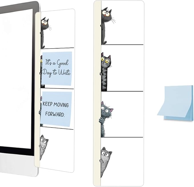 Computer Monitor Memo Board, Monitor Side Note Board, Sticky Note Holder, Acrylic Desk Organizer with 100Pcs Notes for Office Worker Men Women, Home Desktop and Office Desk