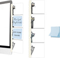 Computer Monitor Memo Board, Monitor Side Note Board, Sticky Note Holder, Acrylic Desk Organizer with 100Pcs Notes for Office Worker Men Women, Home Desktop and Office Desk