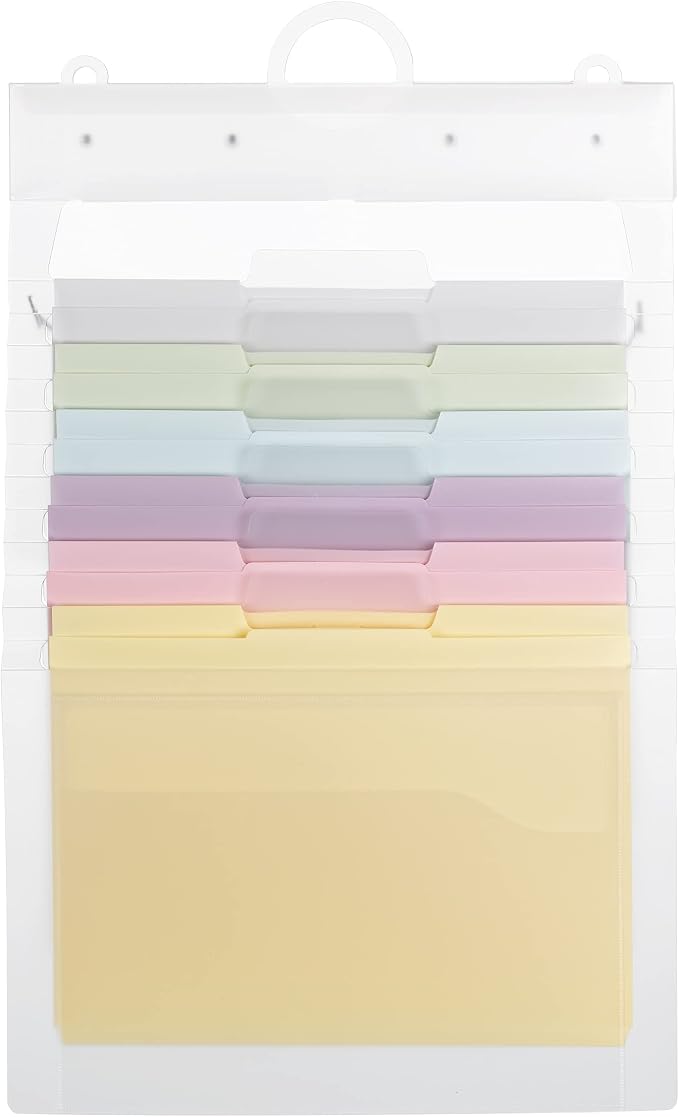 SMEAD Cascading Wall Organizer Gen 2, 6 Pockets, Letter Size, Pastel (92064)