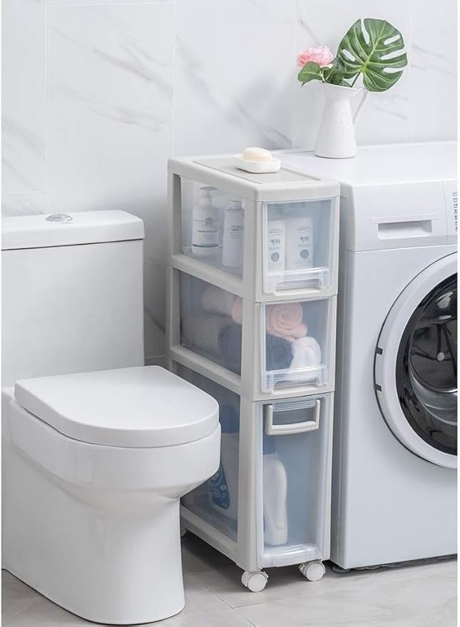 Storage Bins Sleeve Drawer Storage Cabinet 20cm Wide Bathroom Bathroom Refrigerator Sofa Bed Kitchen Bed Slot Rack(4 layers)