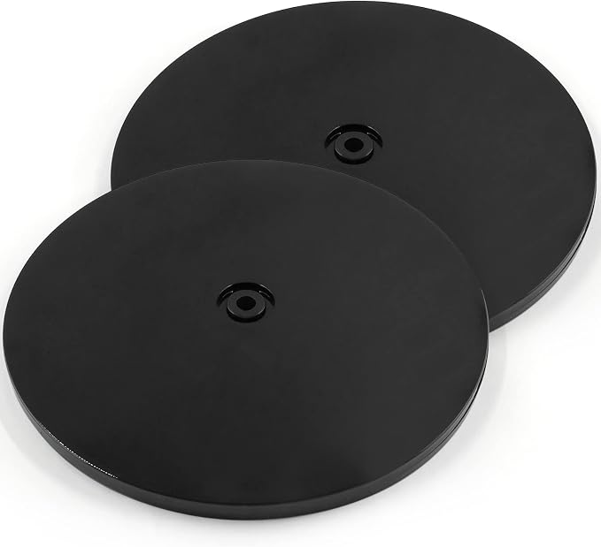 Jersvims 8 Inch Acrylic Turntable Platter, Black, 2Pcs | Round Rotating Plate, For Kitchen Pantry Cabinet Desk, Turntable Organizer, Spice Cake Cookie Decorating