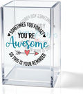 Sometimes You Forget You're Awesome Acrylic Pencil Pen Holder Cup, Appreciation Makeup Brush Storage Organizer, Cute Thank You Desk Accessories Holder Gifts for Colleague Boss Friend