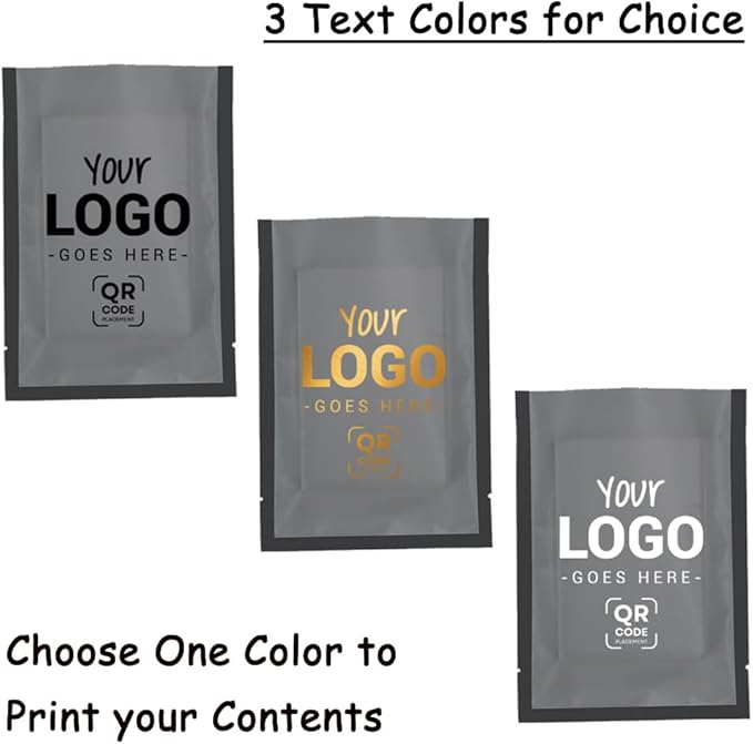 100PCS Customized Vacuum Heat Seal Bag,Open Top Packaging Bag with Clear Front,Single Color Printing for Logo/Text/QR Code (Black, 10 * 15CM/4.0"*6.0"-100PCS-One Color Print)