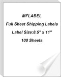 MFLABEL Full Sheet Sticker Label, Address Sticker, White Matte Label Paper, 8-1/2" x 11" Shipping Labels for Laser & Inkjet Printer (800 Labels, 800 Sheets)