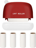 Disposable Mini Lint Roller with 4 Refills, ChristmasRed | Portable, Easy Tear Residue-Free, Pocket-Sized for Travel Clothes, Furniture, Carpets, Pet Hair Remover, Fits in Wallet Bag