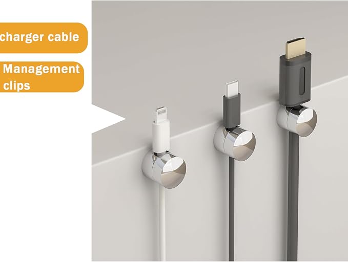 3 Sets Charger Cord Holder, Silver Metal Adhesive Cable Management Clips,Adjustable Cable Anchor Holders,Wire Organizer for Desk, Wall Hook, Home, Office,Bedside Table