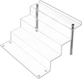 12 x 9 in Acrylic Display Risers Shelf for Pops Figures, Clear 4-Step Display Stand for Display Or Collection (Large - 1 Pack)