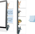 Computer Monitor Memo Board, Sticky Note Holder, Monitor Side Note Board, Acrylic Desk Organizer with 100Pcs Notes for Office Worker Men Women, Home Desktop and Office Desk, Gifts for Animal Lovers