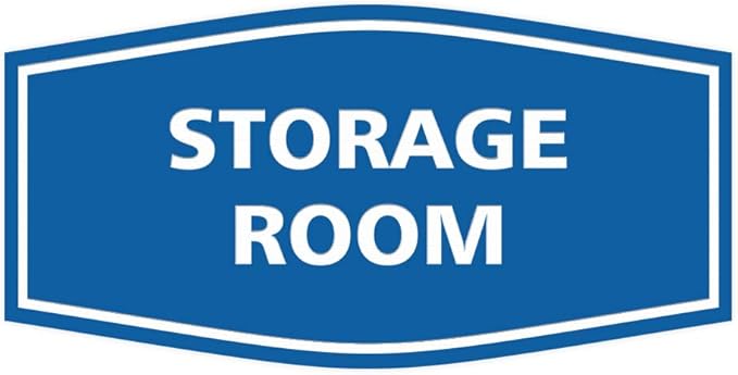 Signs ByLITA Fancy Storage Room Sign (Blue) - Medium 2 Pack