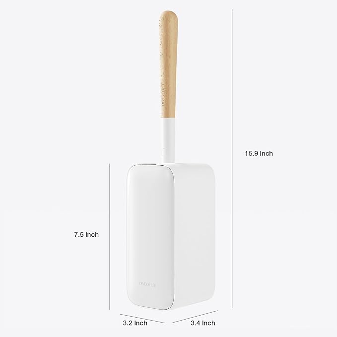 Toilet Cleaner Brush, Diveotree Toilet Brush and Holder for Dead Corner Cleaning, Wall Mounted Toilet Bowl Brush for Bathroom Decor, Toilet Scrubber Brush for Home/Hotel (White, Square-1pack)