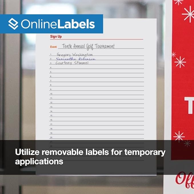 Removable Full Sheet Labels - 8.5 x 11-500 Sheets - Inkjet/Laser Printers - Vertical Back Slit for Easy Peeling - Online Labels
