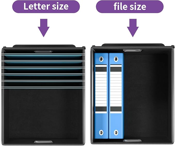 Huolewa Upgraded File Organizer Boxes with Lids, Linen Hanging Filing & Storage Boxes with Plastic Slides for Office/Decor/Hom, Universal Hanging Filing Organization Boxes for Letter/Legal Folder