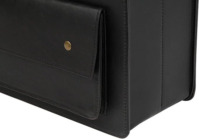 HofferRuffer Magazine Basket Holder, Foldable Magazine Rack, Document File Holder Organizer, File Folder, Newspaper Storage Bin Organizer for Home or Office (Black Magazine Basket)