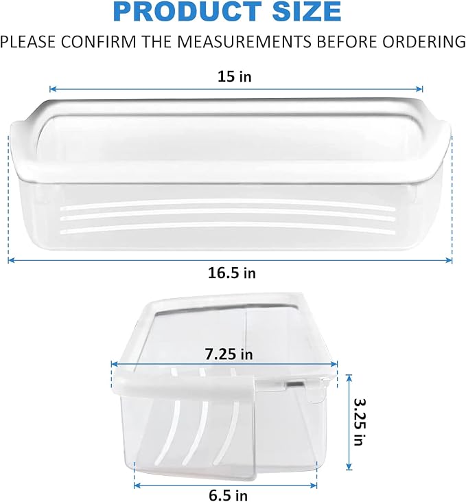 2 PACK Upgraded W10321304 Refrigerator Door Shelf Replacement Compatible with Whirlpool Fridge Door Bin WRS325FDAM01 WRS325FDAM02 WRS325FDAM04 ED5FVGXWS07 - Replace WPW10321304 AP6019471 2179574