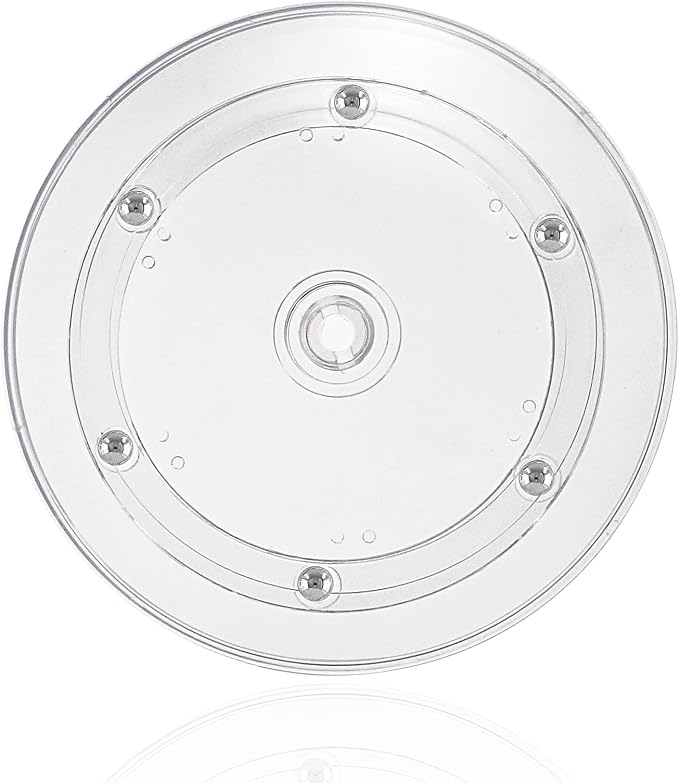 Jersvims 6 Inch Acrylic Turntable Platter, Transparent, 2Pcs | Round Rotating Plate, For Kitchen Pantry Cabinet Desk, Spice Cake Cookie Decorating