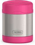 THERMOS FUNTAINER Kids Food Jar, 10oz, Pink | Kid-Friendly Stainless Steel Insulated Food Container, Keeps Food Hot or Cold Longer for School & Play, BPA Free
