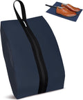 Shoe Bag for Travel, Waterproof Extra Large Shoe Storage Organizer with Handle, Multi-Functional Odor-Resistant Shoe Pouch for Gym, Soccer, Golf, Tennis Soccer Cleats Bag 16.5 x 9.8 Inches (Dark Blue)