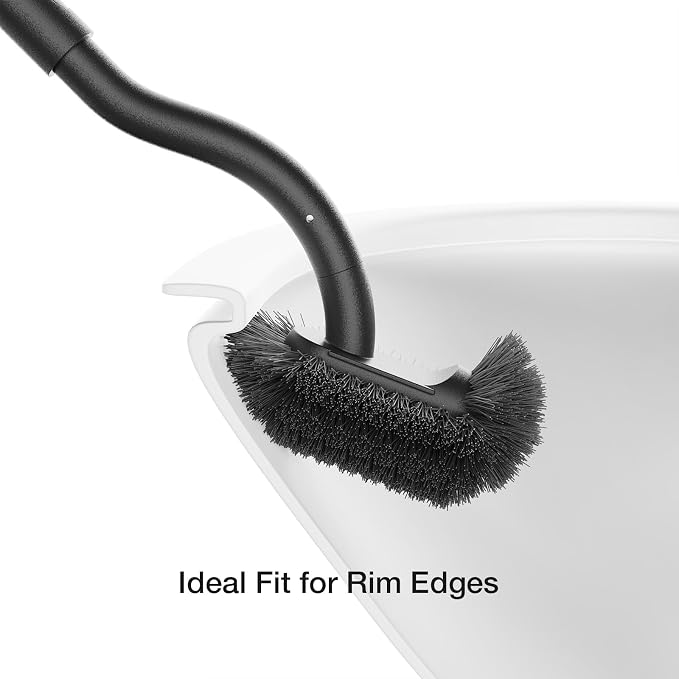 Toilet Cleaner Brush, Diveotree Toilet Brush and Holder for Dead Corner Cleaning, Wall Mounted Toilet Bowl Brush for Bathroom Decor, Toilet Scrubber Brush for Home/Hotel (Black, Square-1pack)