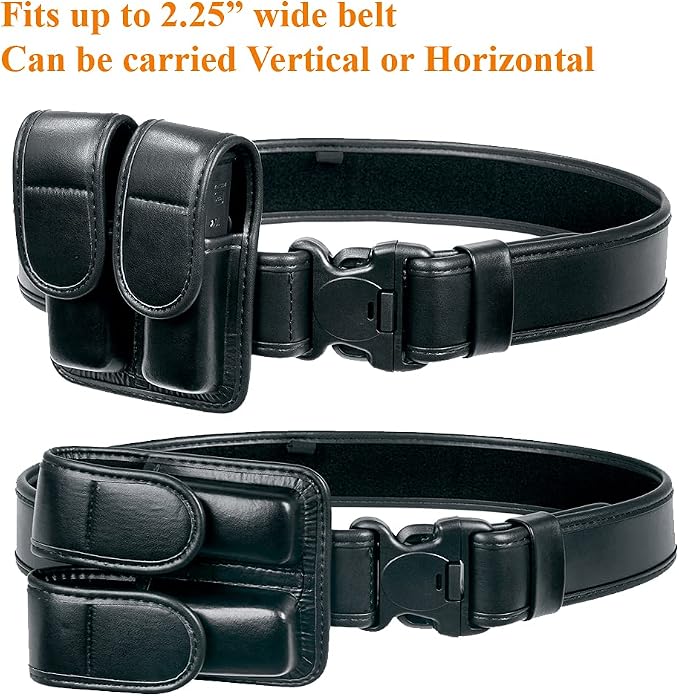 Molded Double Mag Pouch Holster with Double and Single Stack Magazines .380, 9mm & 40 Cal for S&W M&P Ruger Glock Walther H&K