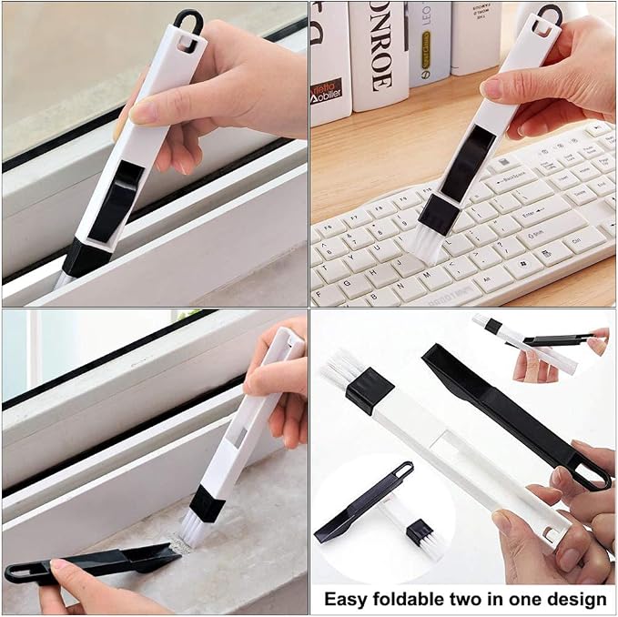5Pcs Crevice Cleaning Brush Set, Hard Bristle Grout Brush for Window Track, Tile Lines, Sink Corners, Small Gaps, Bottles & Blinds