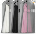 Kimmama Dress Bags for Gown, Garment Bag for Long Trench Coat, 23.6" x 65" | PEVA Clothes Cover, For Bridesmaid, Ball, Wedding Gown, Clear Windows, Dustproof, Keep Dry, Travel, 3 Pack