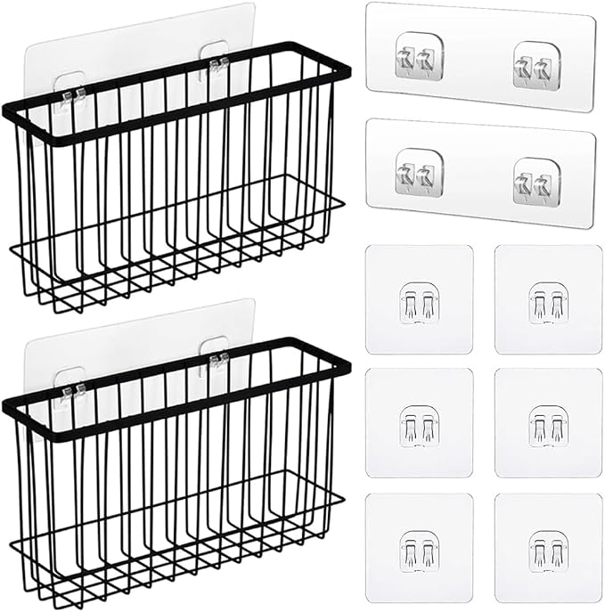 Over the Cabinet Door Organizer 2 Pack, Self Adhesive cabinet door organizer Pantry Door Organizer, Inside Cabinet Storage, Cutting Board Organizer Wall Mounted, Home Organization