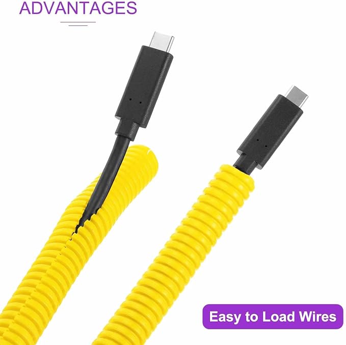 DMiotech 100ft Wire Loom Split Tubing 1 Inch(25.4mm) ID, Cord Protectors from Pet Flexible Conduit Cable Management for Office Home Garden, Yellow