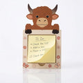 SiliFine Highland Cow Pop up Sticky Note Holder Wood Memo Pad Dispenser 3 x 3 in Sticky Notes Organizer Cute Self Stick Memo Pad Holder for Office Home Back to School Gift No Pads Included