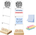 Sticky Note Holder, Monitor Memo Board, Acrylic Post It Note Holder with Wooden Base, Includes 200 Notes, Desk Organizer Rude Sarcastic Quote