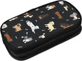 Perinsto Cute Dogs Animals Pencil Case Big Capacity Multi Compartment Stationery Box Pencil Pouch Holder Desk Organizer For School Office Home