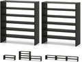 COSTWAY 6-Tier Shoe Rack, Extra Wide Shoe Shelf Organizer with Stackable Design, 31" Freestanding Adjustable Storage Shoe Stand for Small Space Entryway Hallway Closet (2,Black)