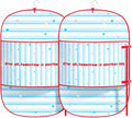 2 Pack Hanging Closet Space Saver Clothes Compression Organizer, Wardrobe Storage for Coats Jackets and Down Clothing, Adjustable Buckle, Large Capacity Hanging Clothes Organizer (Blue)