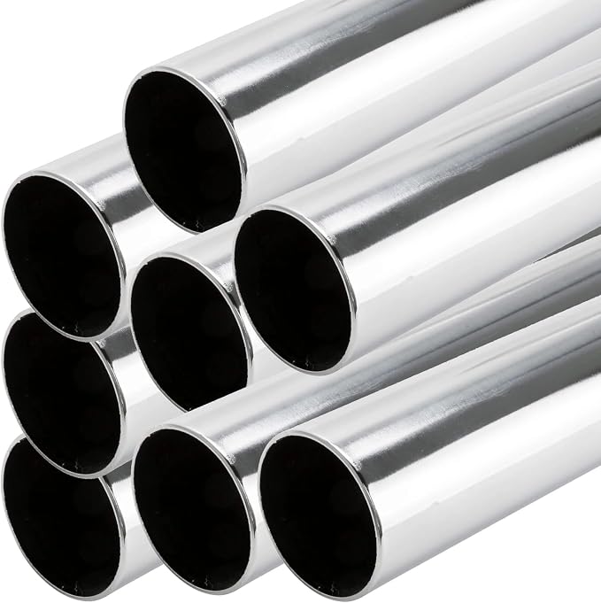 72" HEAVY DUTY Round Closet Rod | 32mm Diameter | Polished Chrome Clothes Pole | 8 Pack
