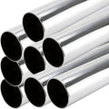 94" HEAVY DUTY Round Closet Rod | 32mm Diameter | Polished Chrome Clothes Pole | 8 Pack