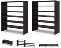 COSTWAY Shoe Rack, 6-Tier Extra Wide Shoe Shelf for Closet with Stackable Design, 31" Freestanding Storage Shoe Stand for Small Space Entryway Hallway Closet (2, Brown)