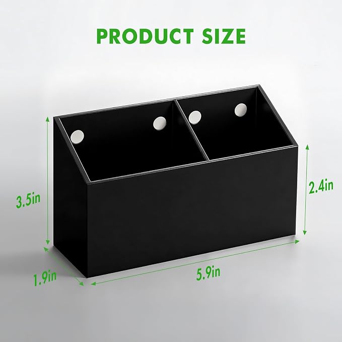 Magnetic Dry Erase Marker Holder for Whiteboard, Acrylic Magnet Pen Holder for Refrigerator Fridge, Marker Holder for Classroom Teacher, Pencil Cup,Office Accessories, Locker Organizer(Black)